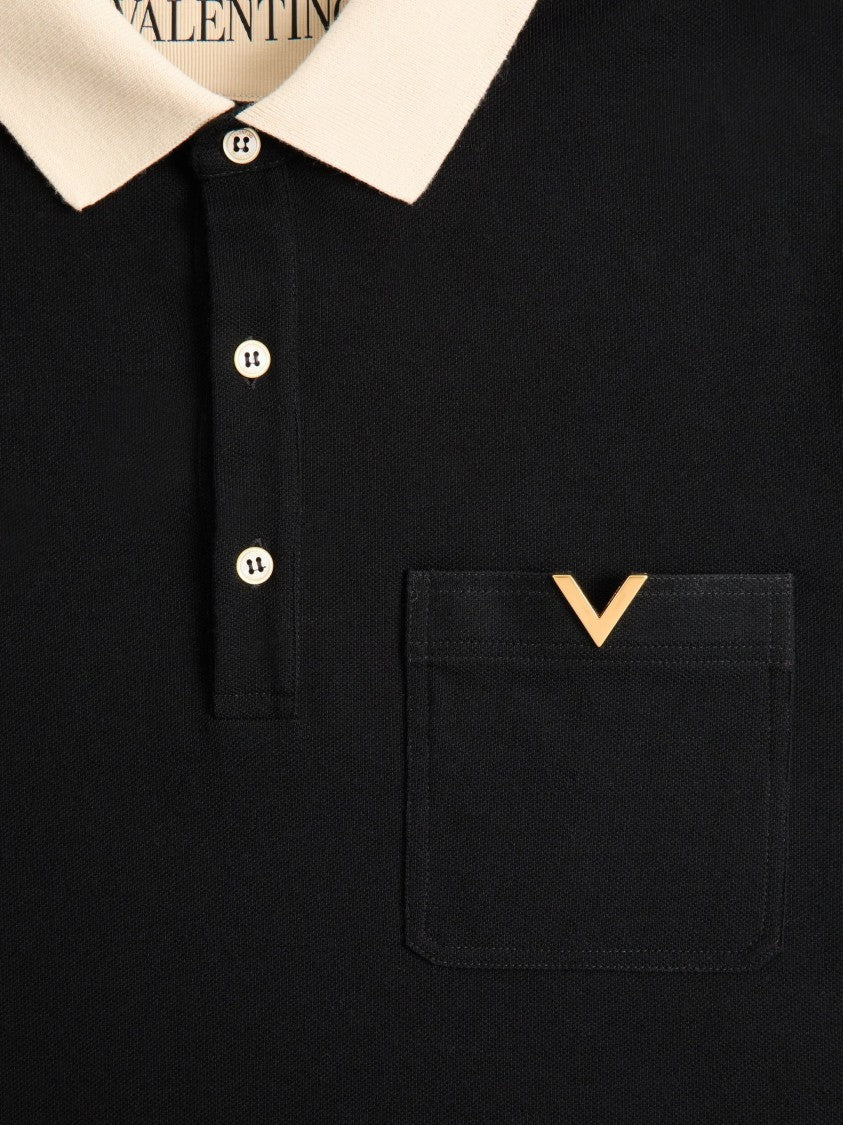 Valentino Polo Jersey Vgold Short-Sleeve Polo