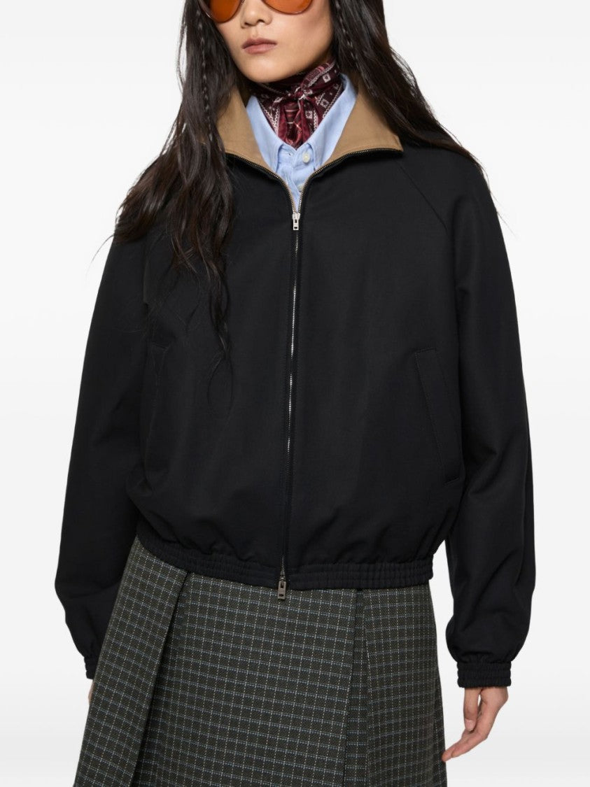 Acne Studios Cropped High Collar Embossed Jacket