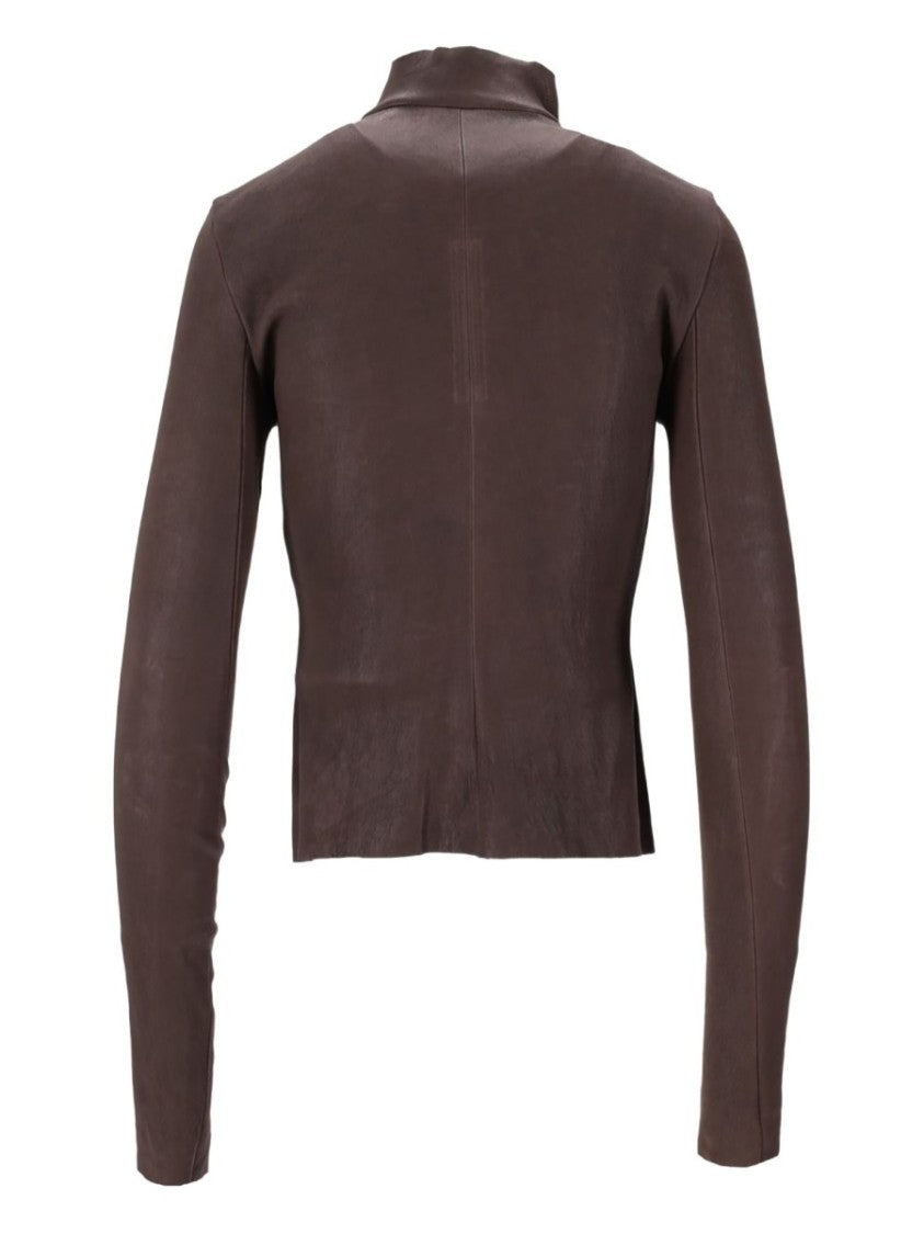 Rick Owens Black Gary Cropped Lamb Leather Jacket