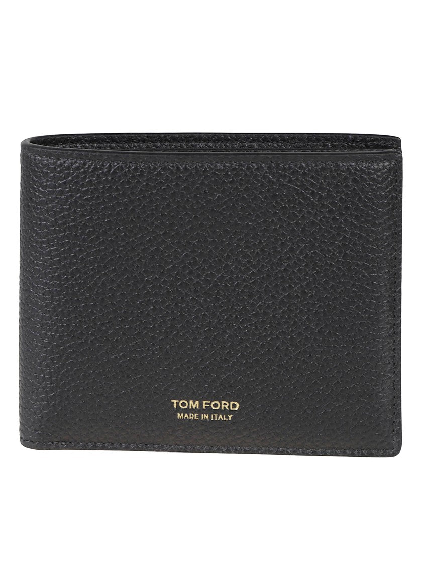 Tom Ford Black Pebbled Leather Billfold Wallet