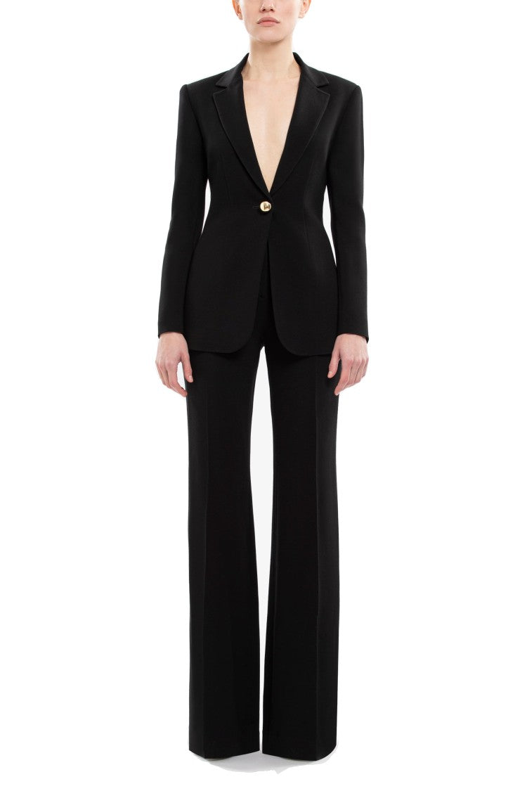Saiid Kobeisy Jet Black Crepe Tailored Jacket