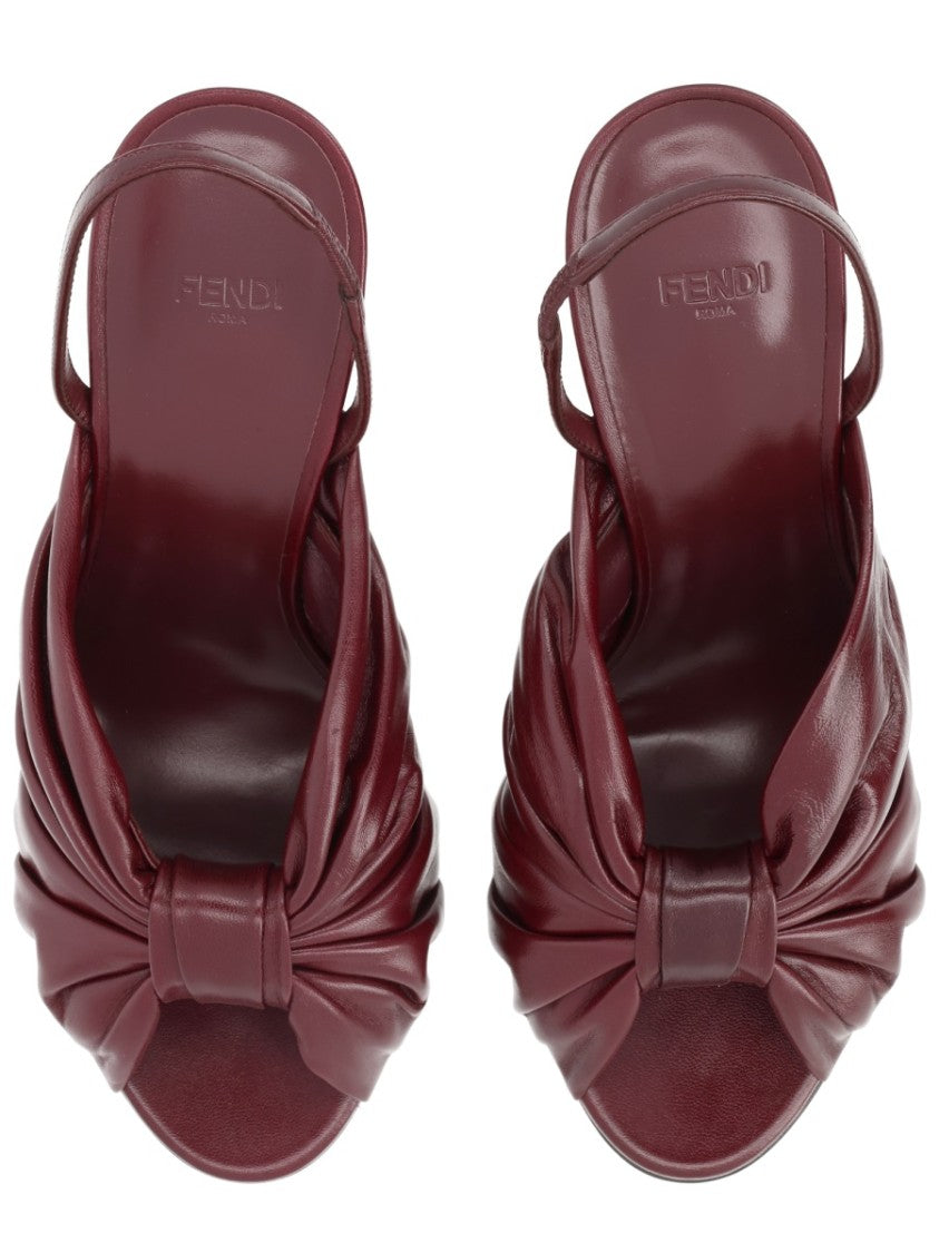 Fendi Arco Knotted Leather Slingback Pumps