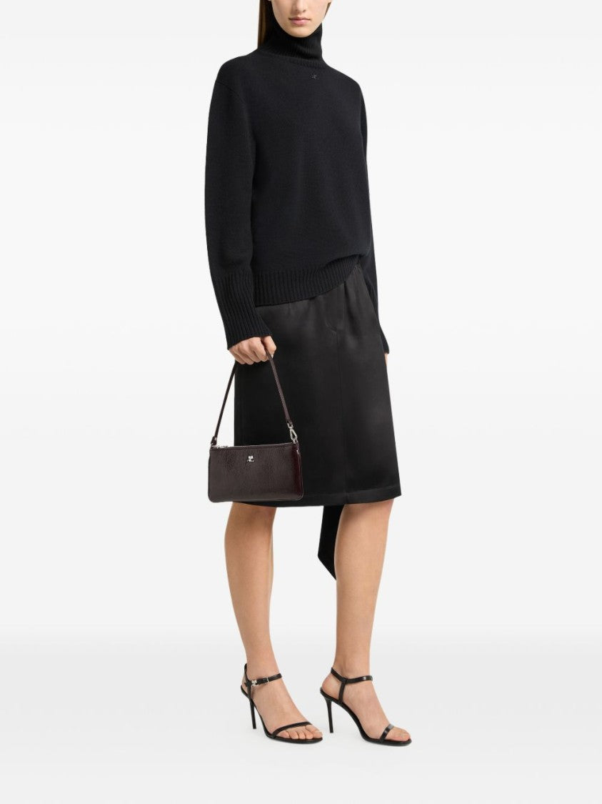 Courrèges Black Glossy Varnished Cow Leather Bag