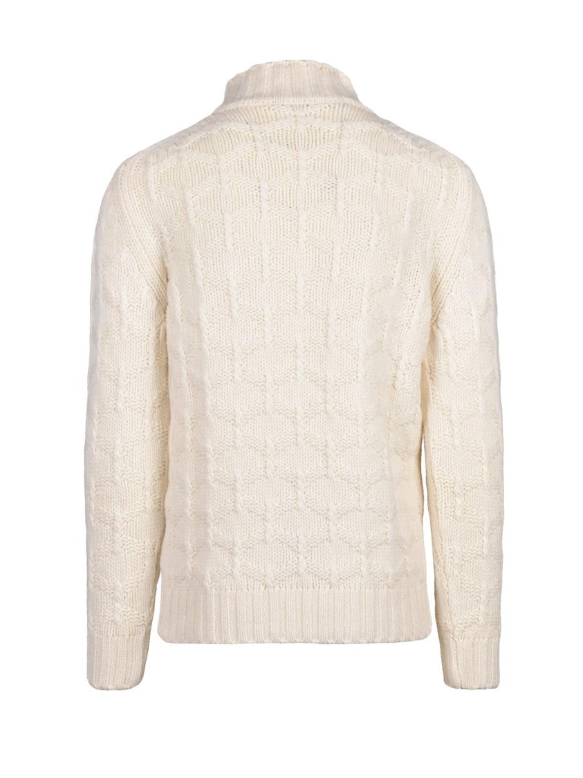 Kangra Textured Knit Turtleneck Sweater With Volcano High Neck Design