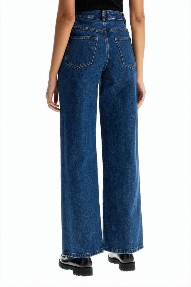 A.P.C. High-Waisted Wide-Leg Denim Pants