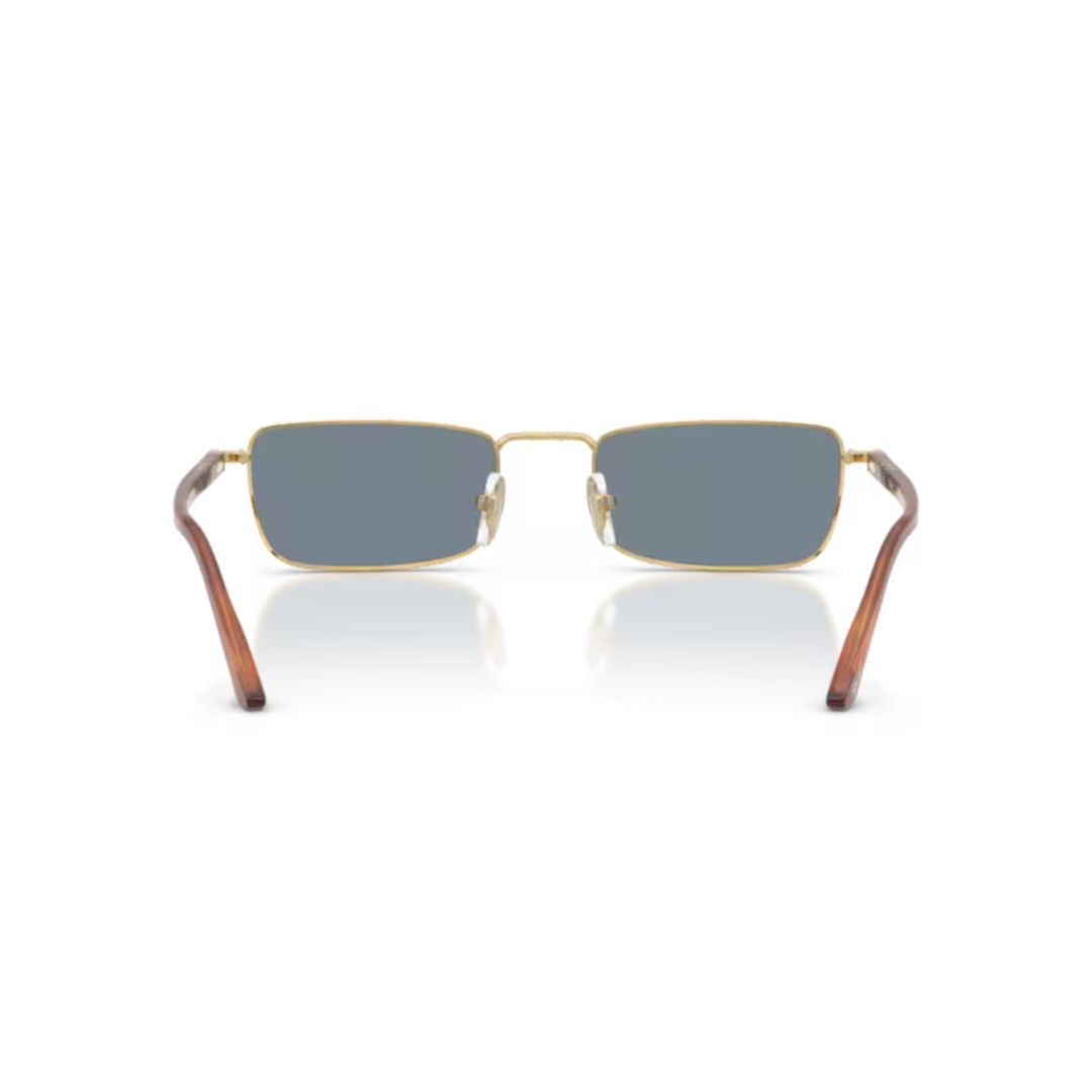 Persol 0Po1025s Rectangular Metal Sunglasses With Tortoiseshell Accents