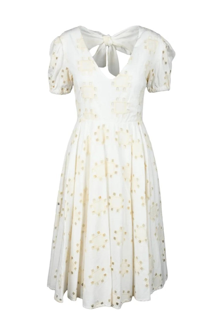Giulia N Cotton Broderie Anglaise Dress - White