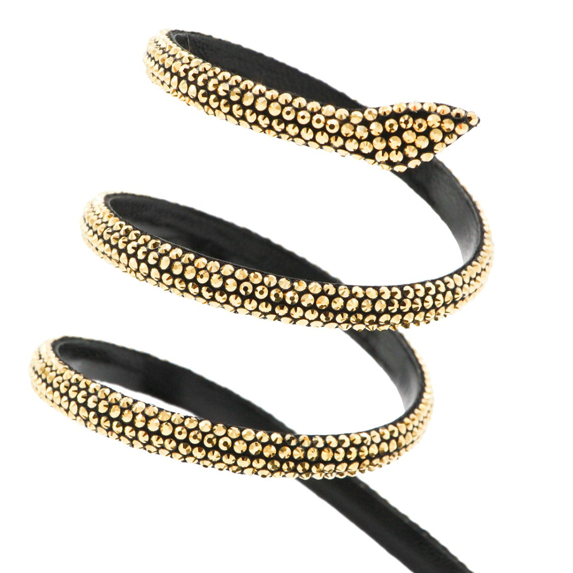René Caovilla Black Leather Strass Sandals