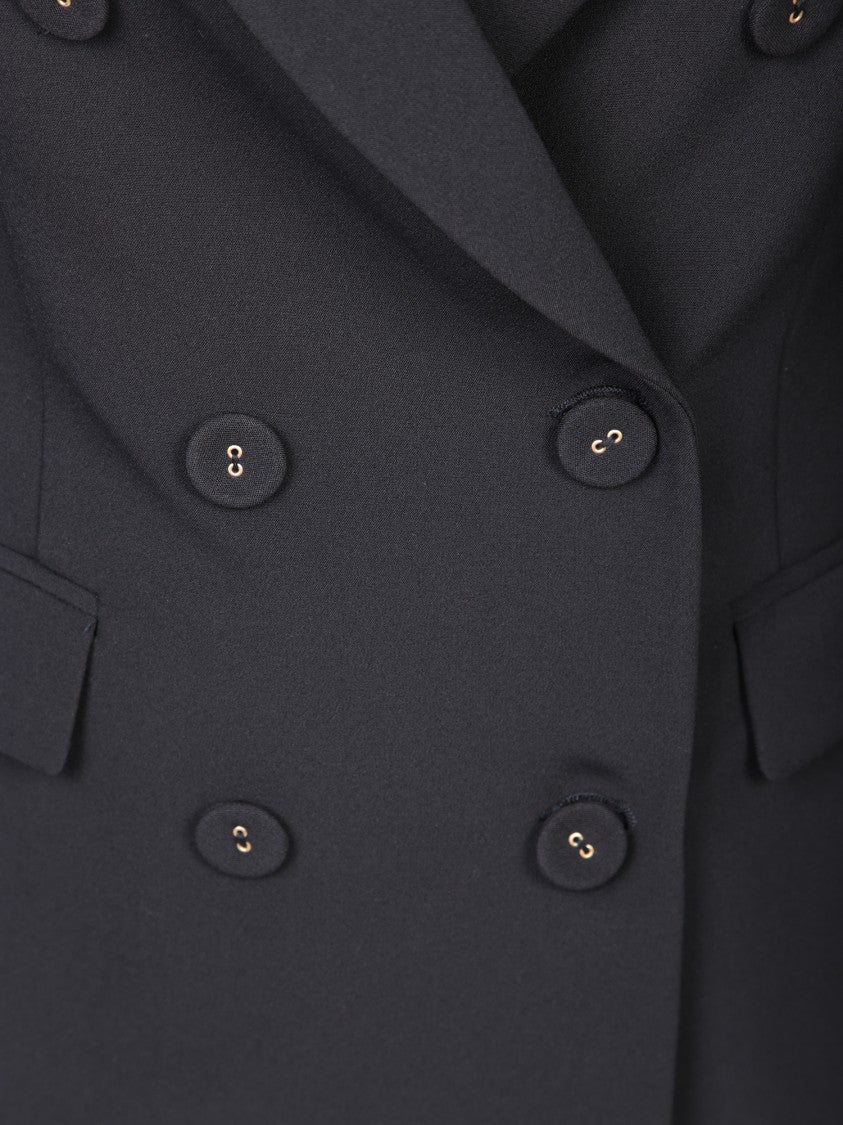 Blanca Vita Double-Breasted Tailored Black Jacket