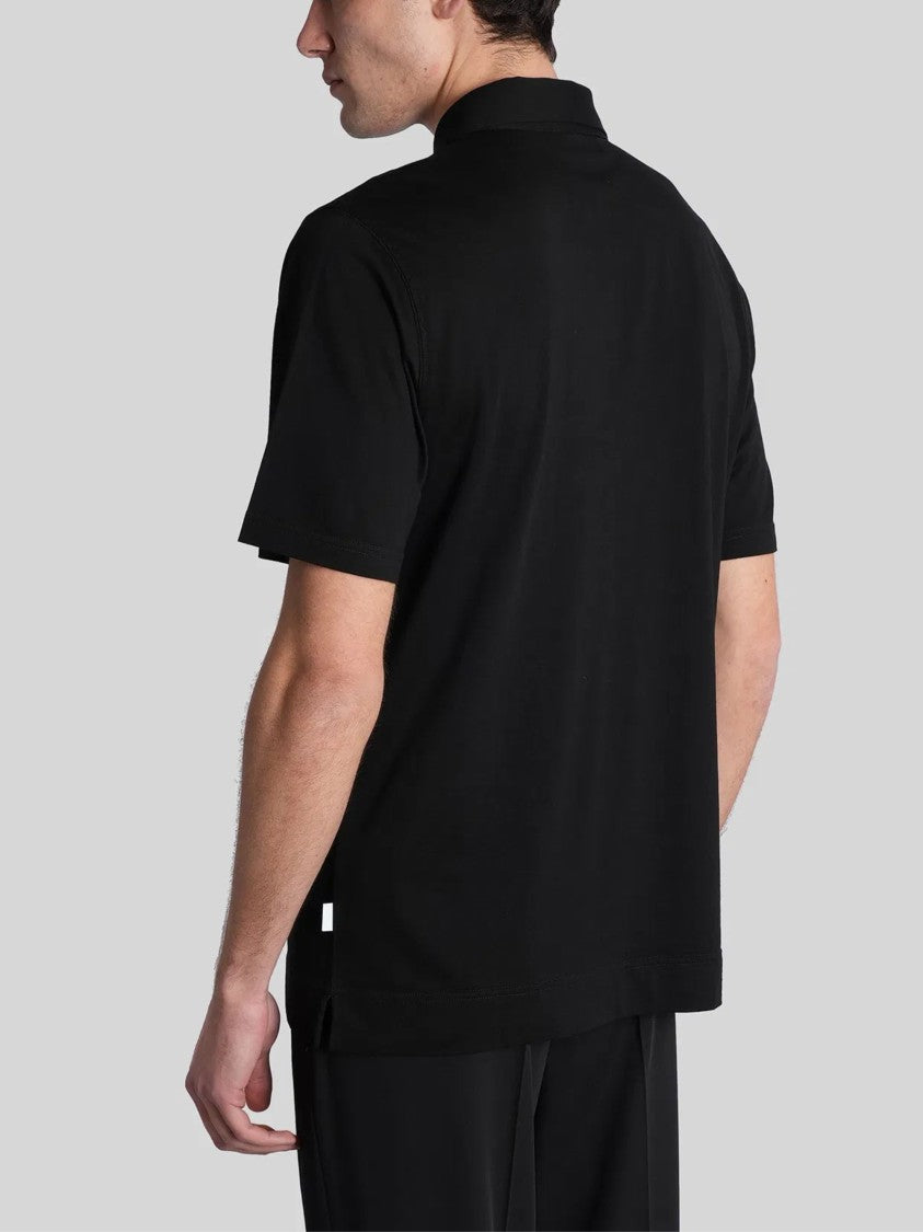 Lardini Black Cotton Minimalist Polo Shirt