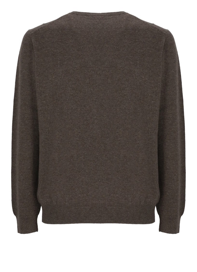 Della Ciana Brown Wool-Blend Crew Neck Sweater