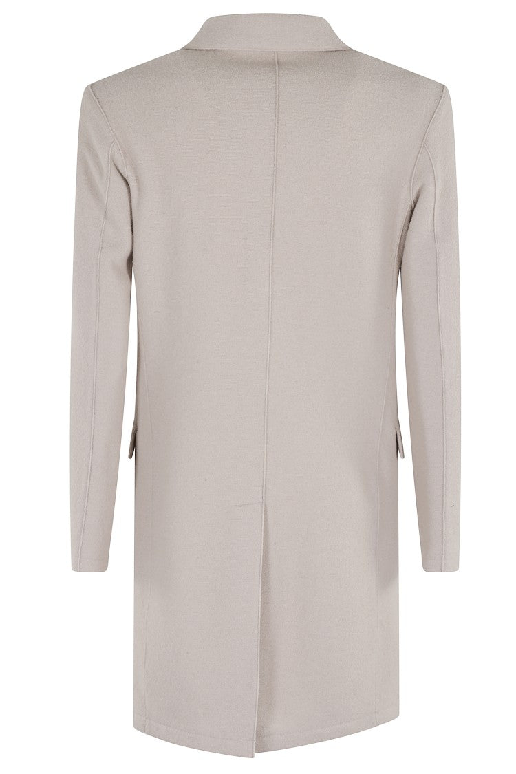 Eleventy Double-Breasted Ivory Wool Eleventy Coat