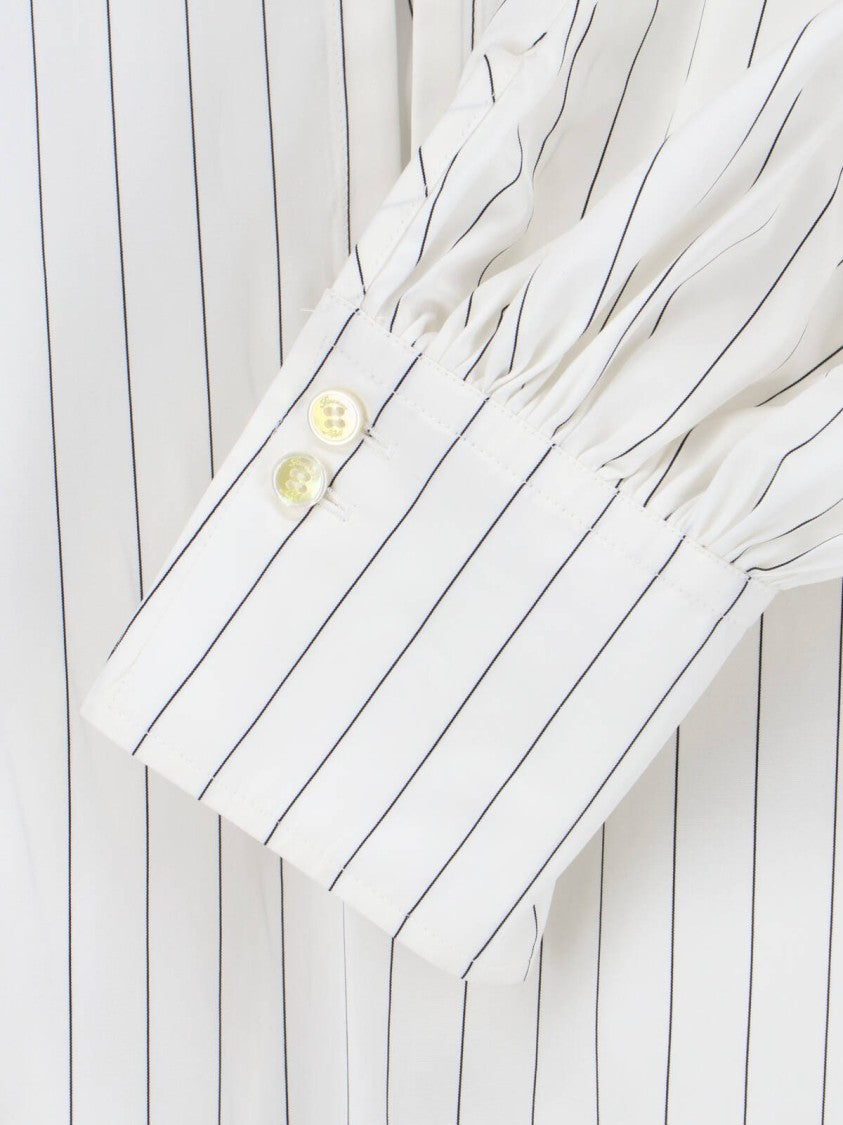 Finamore Striped Cotton Lavallière Shirt – White