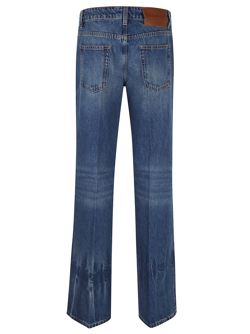 Victoria Beckham Relaxed Fit Straight Leg Jeans With Subtle Fade