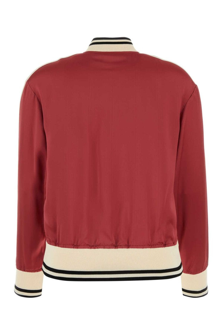 Palm Angels Tiziano Red Viscose Bomber Jacket