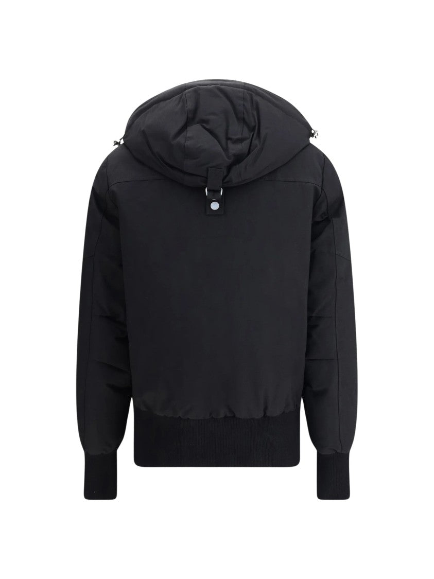Moose Knuckles Sleek Black Debbie Bomber Jacket With Shearling Trim