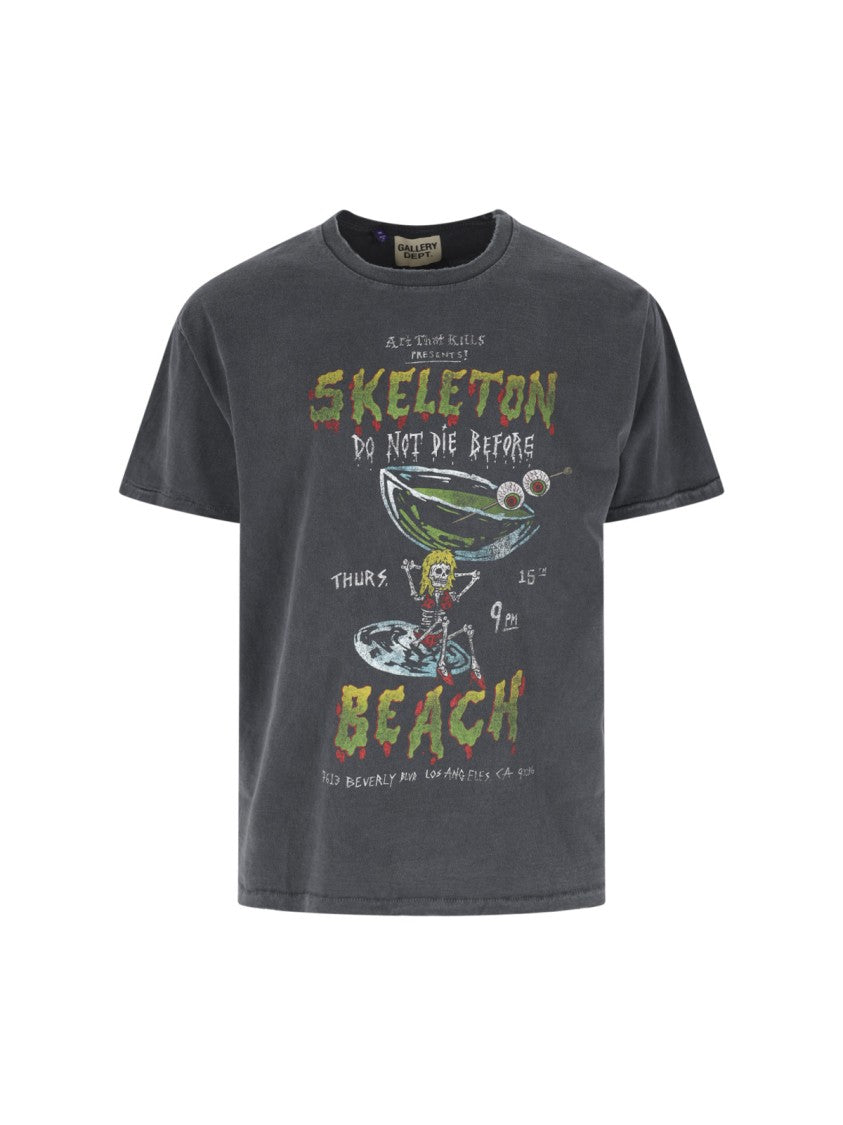 Gallery Dept. Black Skeleton Beach Distressed T-Shirt