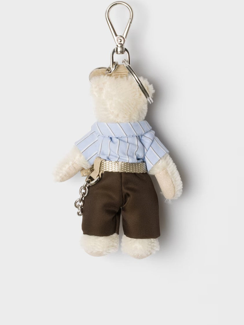 Prada White Trick Orsetto Plush Teddy Keyrings