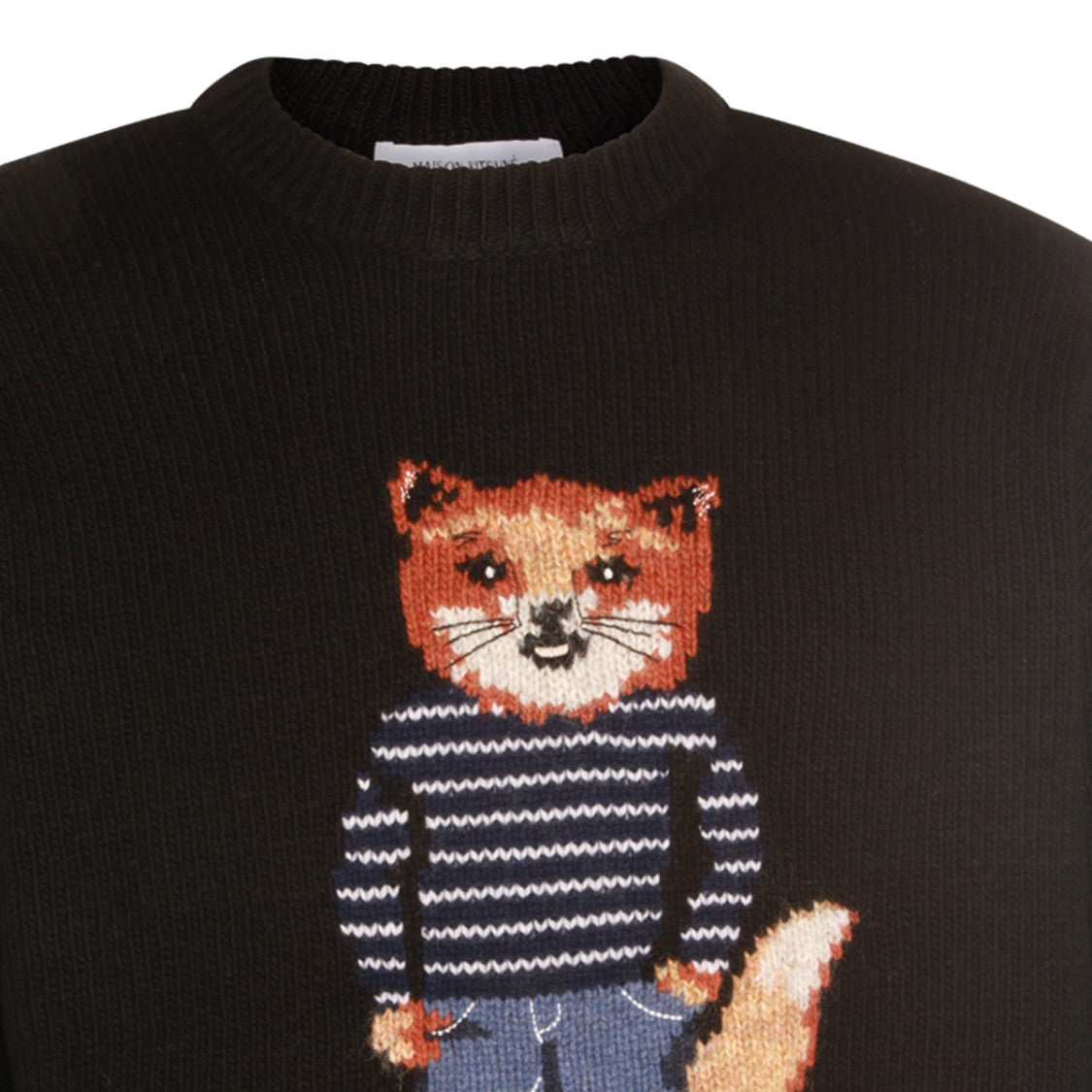 Maison Kitsuné Playful Knitted Fox Design Sweater