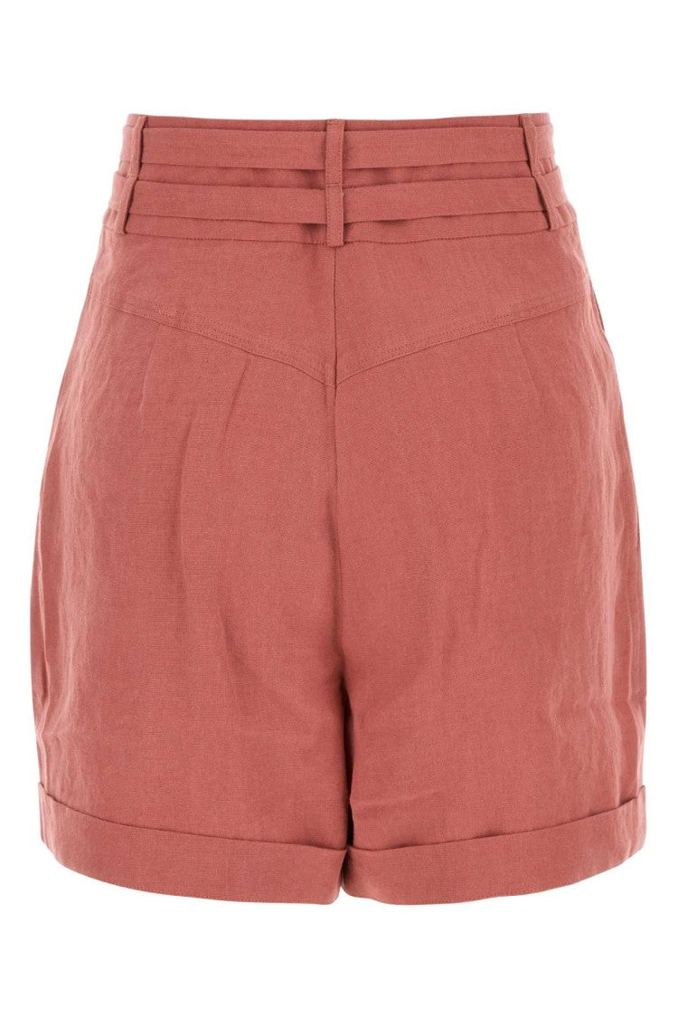 Le Kasha Dark Pink Linen Aqiva Shorts