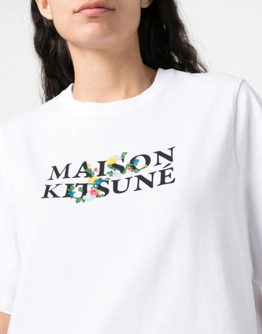 Maison Kitsuné Flowers Print Classic Logo T-Shirt