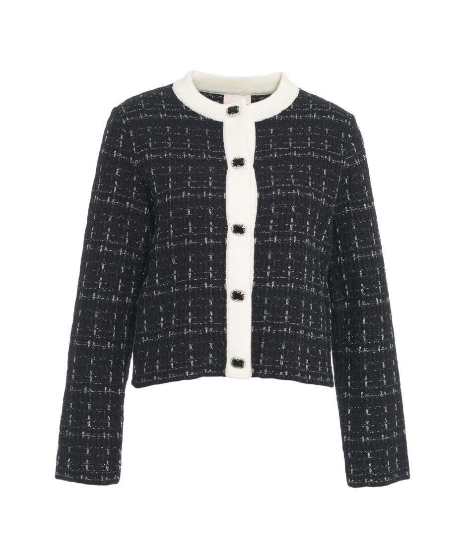 Liu Jo Textured Tweed Jacket With Button Detailing