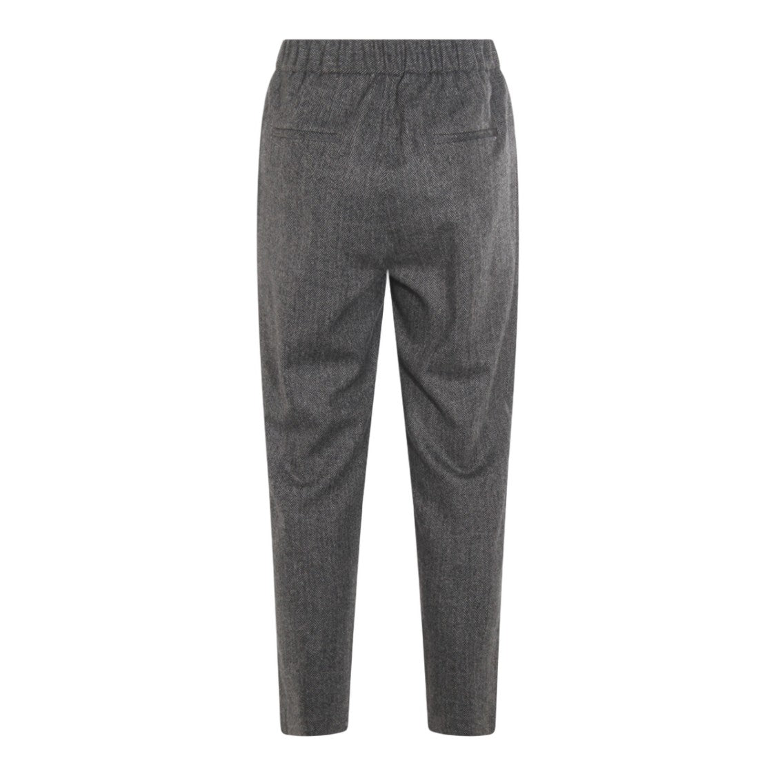 Antonelli Firenze Tapered Anthracite Trousers With Herringbone Pattern