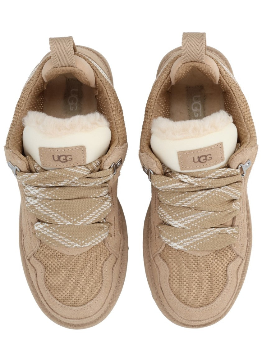 Ugg Lowmel Warm Beige Low-Top Padded Collar Sneakers