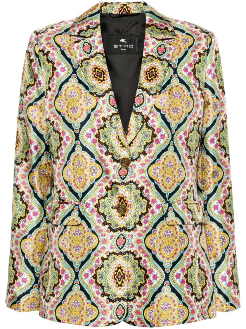 Etro Floral And Geometric Patterned Blazer