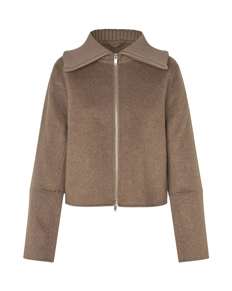 Samsøe Samsøe Lead Gray Sacleo Melange Cropped Jacket