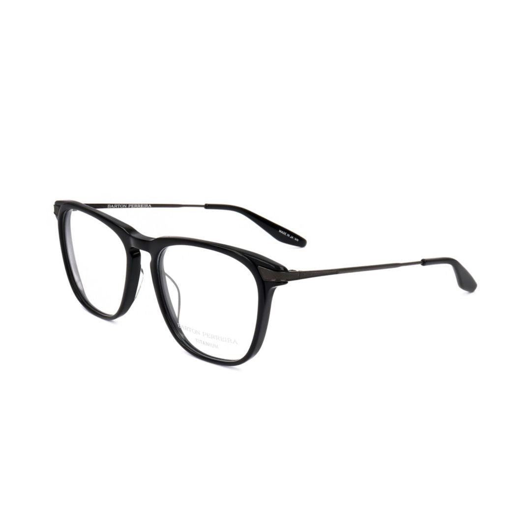 Barton Perreira Bp5274 542Lh Rectangular Black Plastic Eyeglasses With Metal Temples