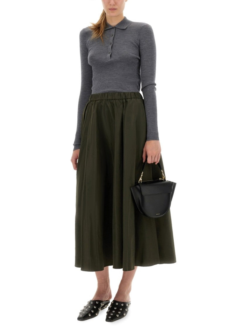 Aspesi Ribbed Wool Polo Shirt With Classic Collar