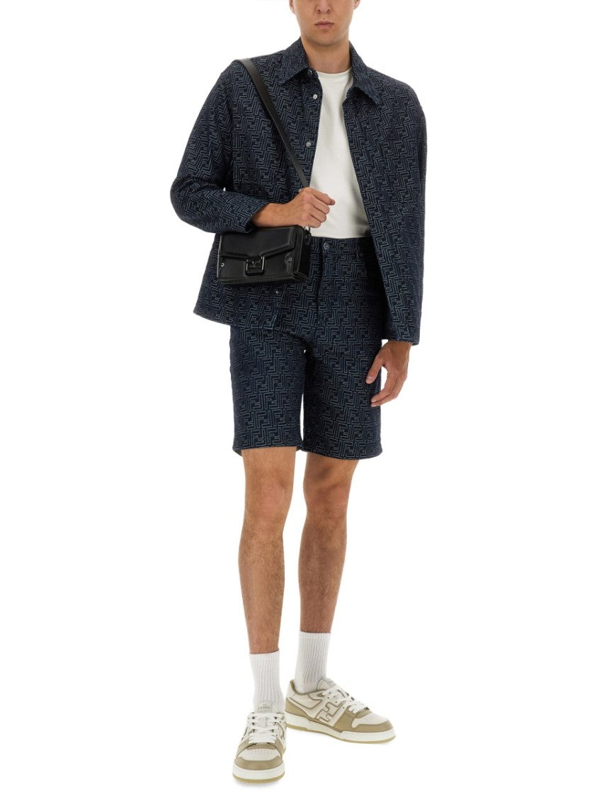 Fendi Ff Jacquard Denim Shirt