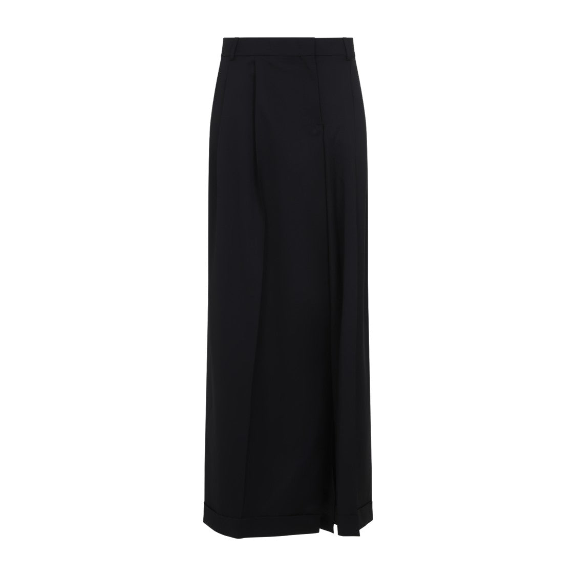 Moschino High-Waisted Black Maxi Skirt With Pleated Design