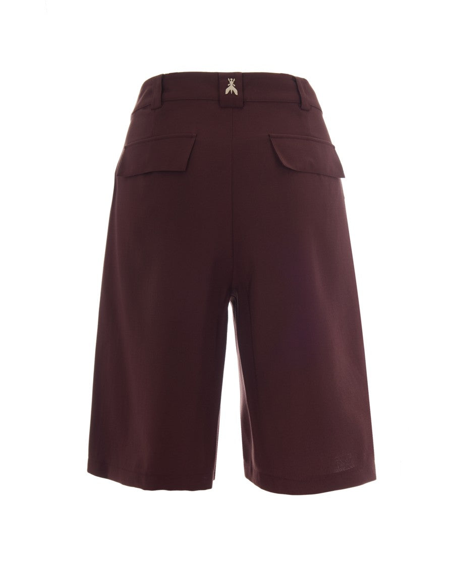 Patrizia Pepe Bermuda Tencel Shorts With Relaxed Fit And Distinctive Side Strap