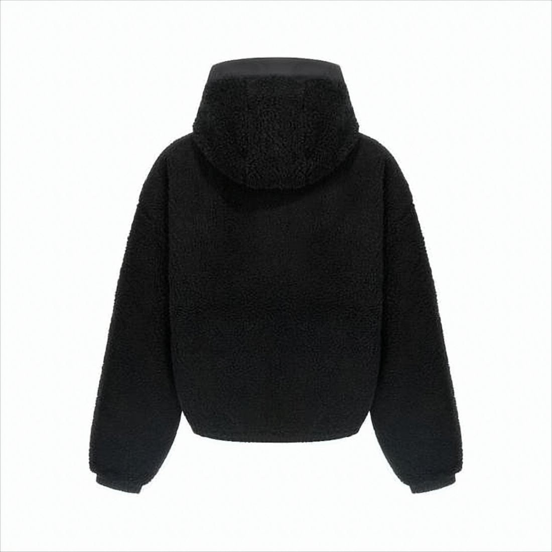 Canada Goose Dual-Texture Black Jacket With Hood And Concealed Zipper
