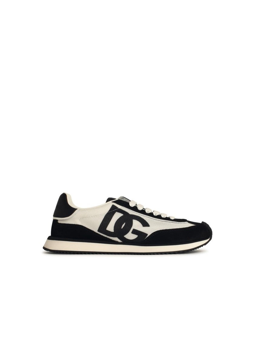 Dolce & Gabbana 'Cushion' White Leather Blend Sneakers