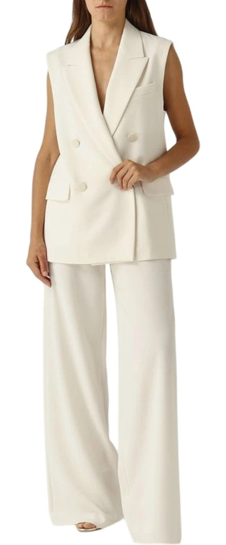Max Mara Structured Ivory Pomez Jacket With Wide Lapels