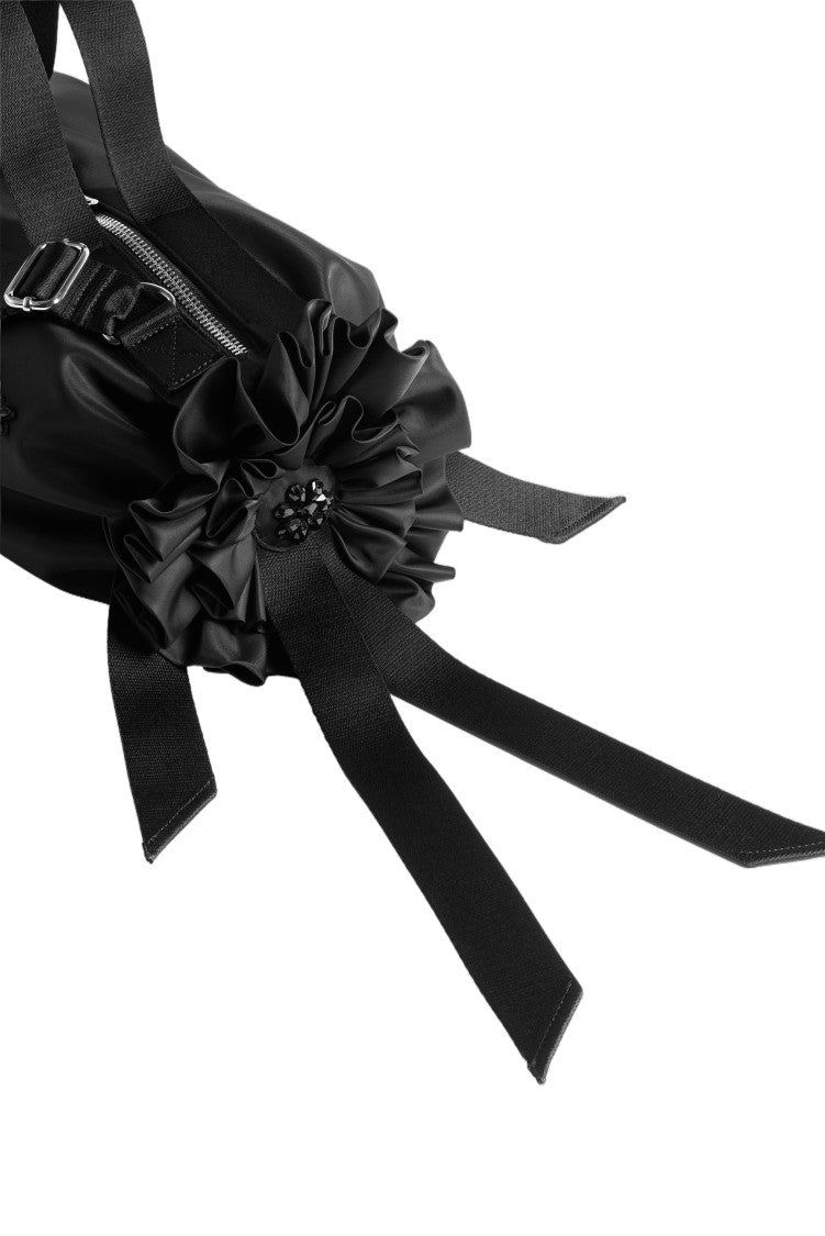 Simone Rocha Double Ribbon Rosette Handbag With Beaded Embellishments