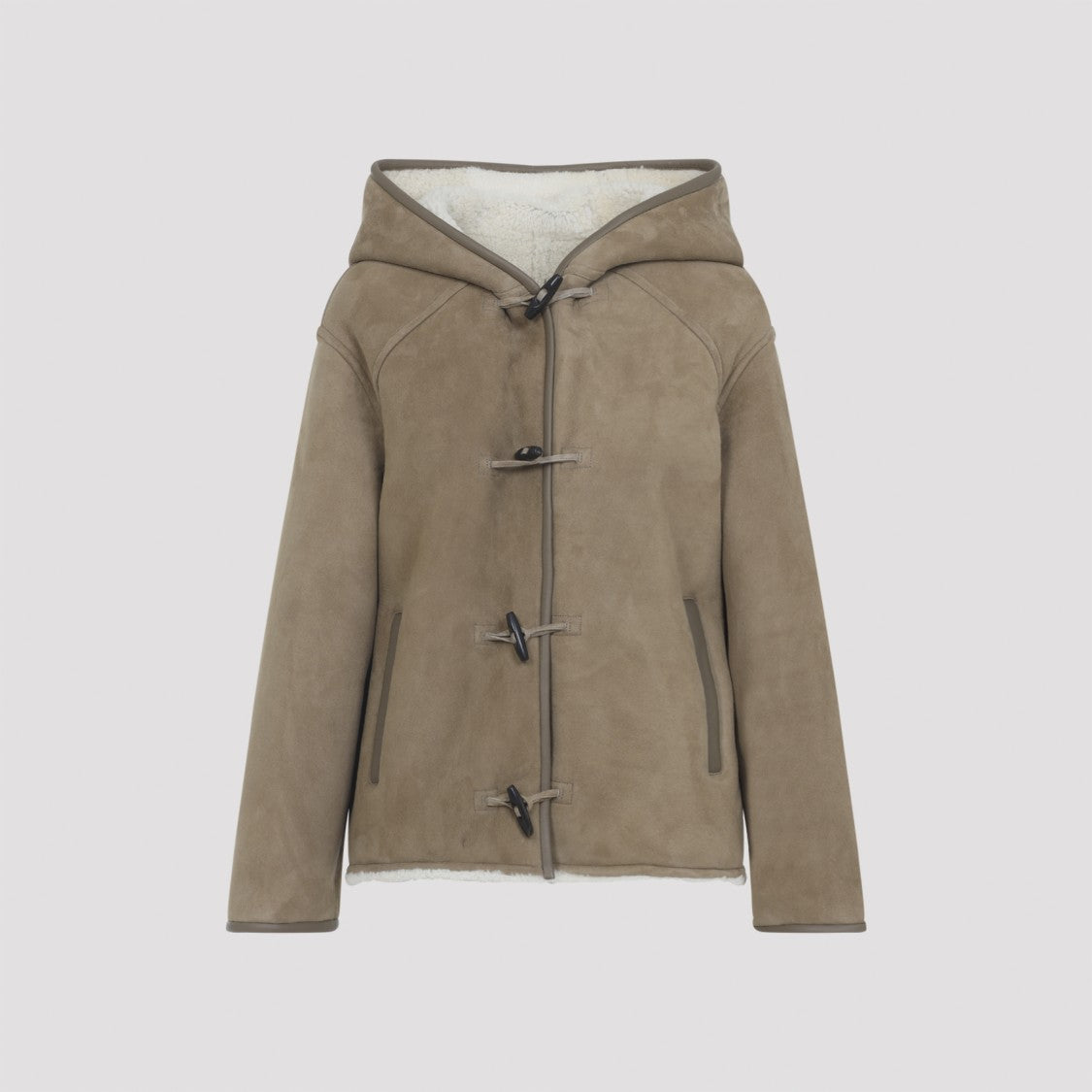 Yves Salomon Beige Suede Lamb Jacket With Shearling Lining