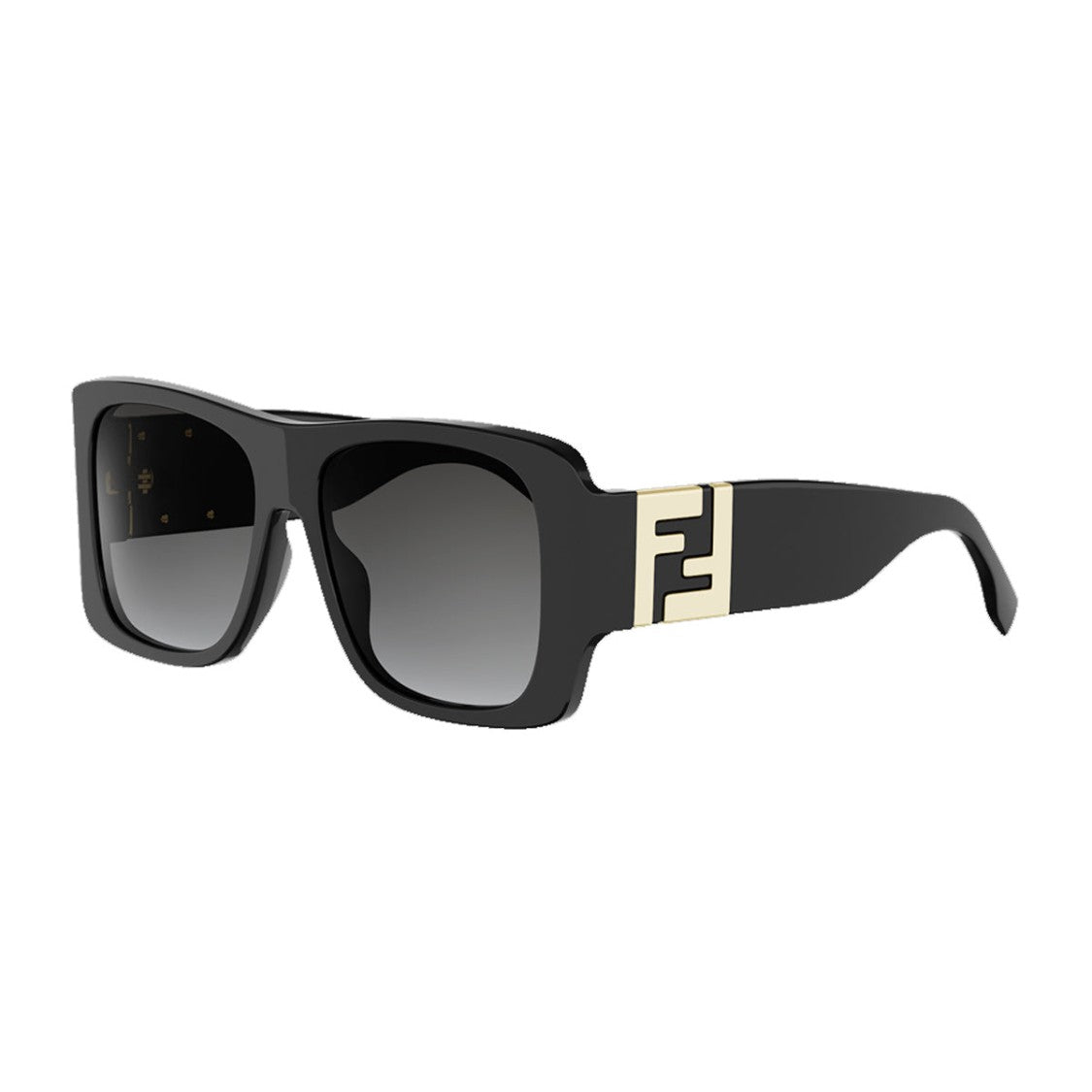 Fendi Black Forever Fendi Bold Rectangular Acetate Sunglasses