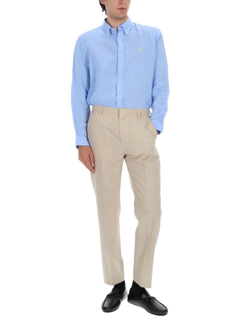 Polo Ralph Lauren Linen Long Sleeved Embroidered Shirt