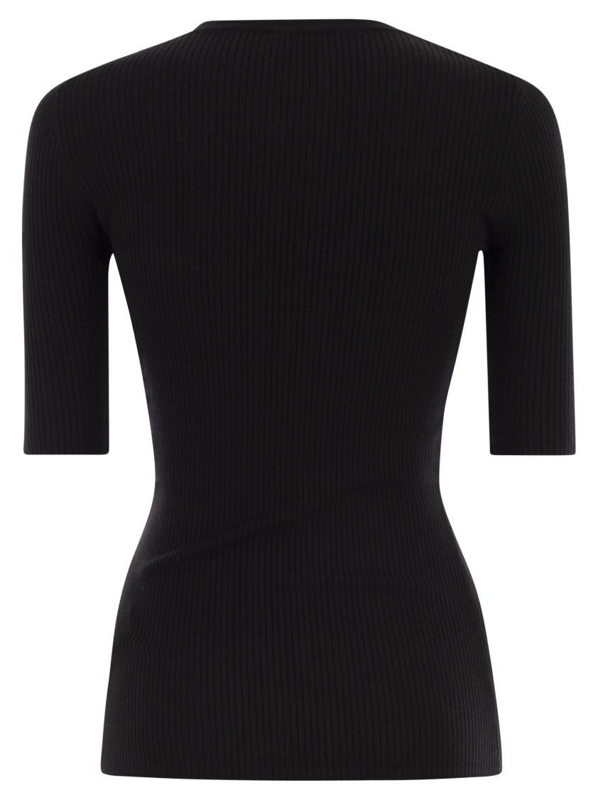 Elisabetta Franchi Ribbed Jumper With Pocket