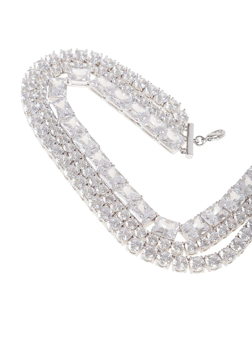 Self-Portrait Multi-Crystal Choker With Sparkling Rhinestones And Buckle Closure