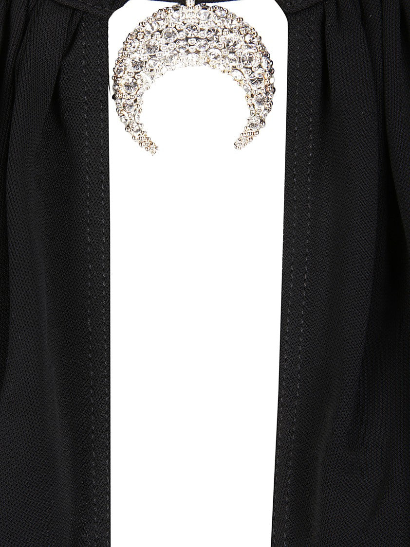 Marine Serre Top Draped Jersey Ls Crewneck