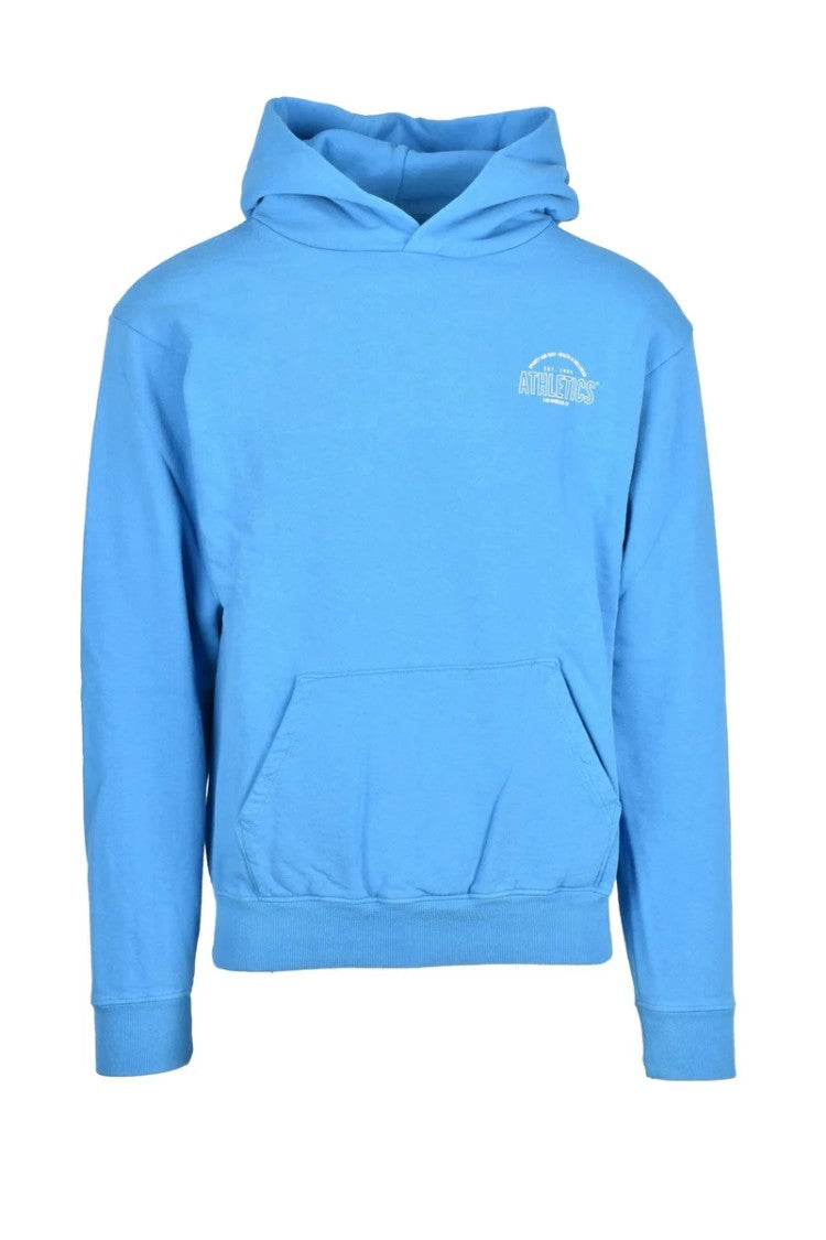 Sporty And Rich Light Blue Hooded Cotton Sweatshirt