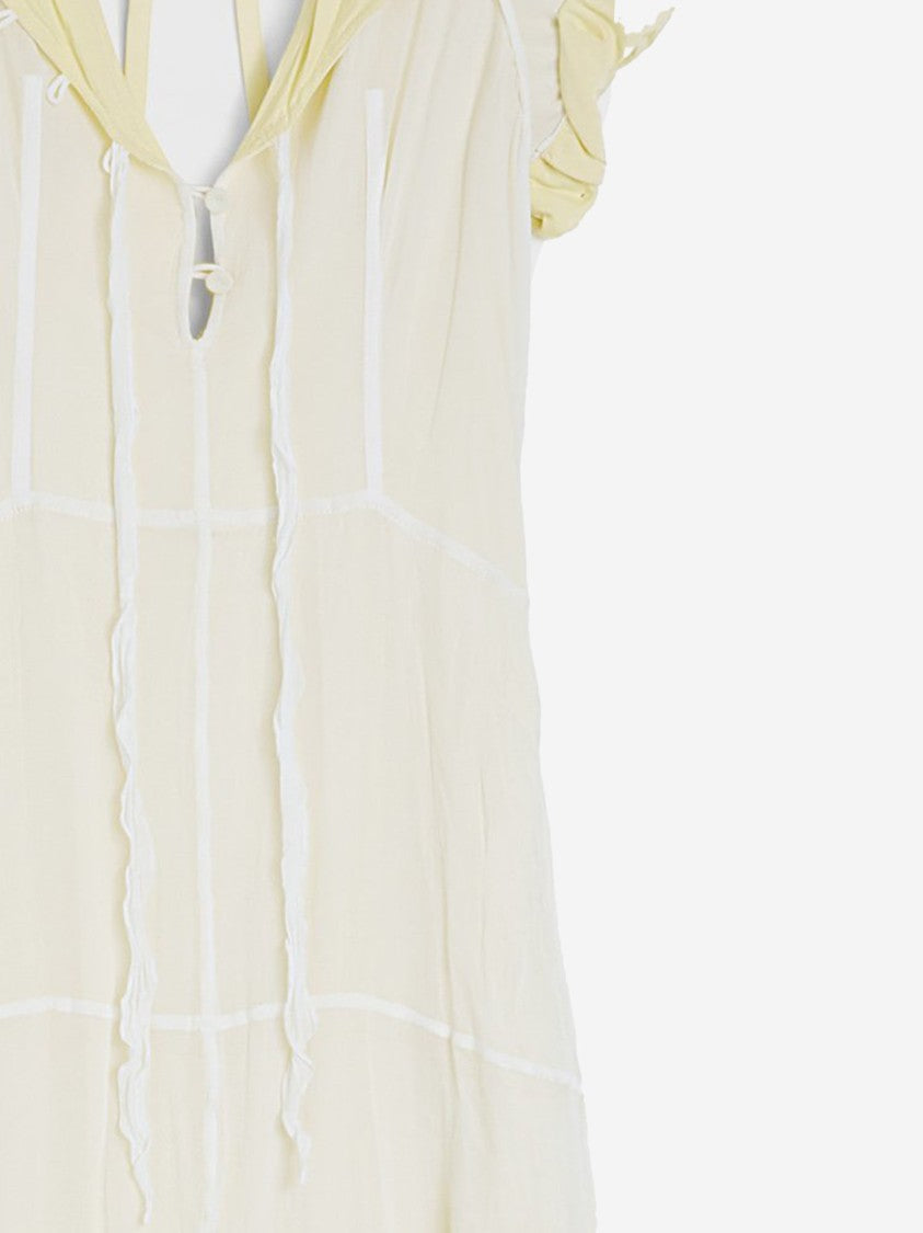 Jil Sander Silk Georgette Ruching Dress
