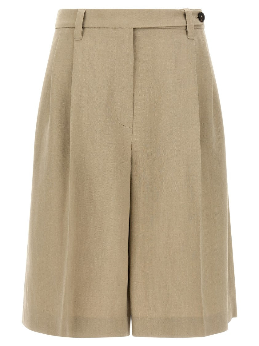 Brunello Cucinelli Sartorial Linen Blend Twill Bermuda Shorts