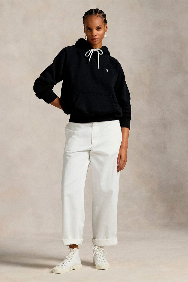 Polo Ralph Lauren Black Drawstring Pony-Logo Hoodie