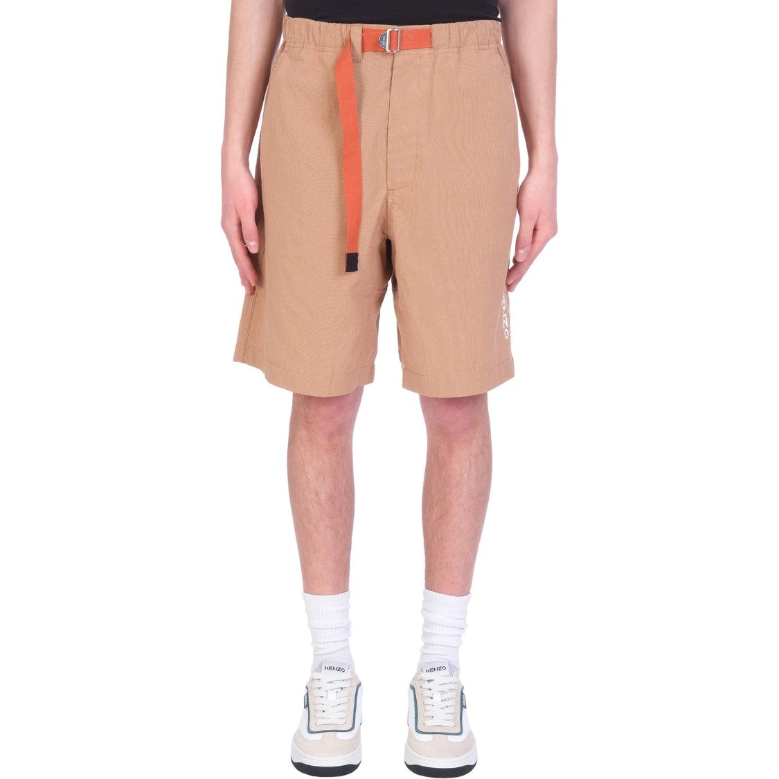 Kenzo Cotton Bermuda Shorts With Contrast Belt